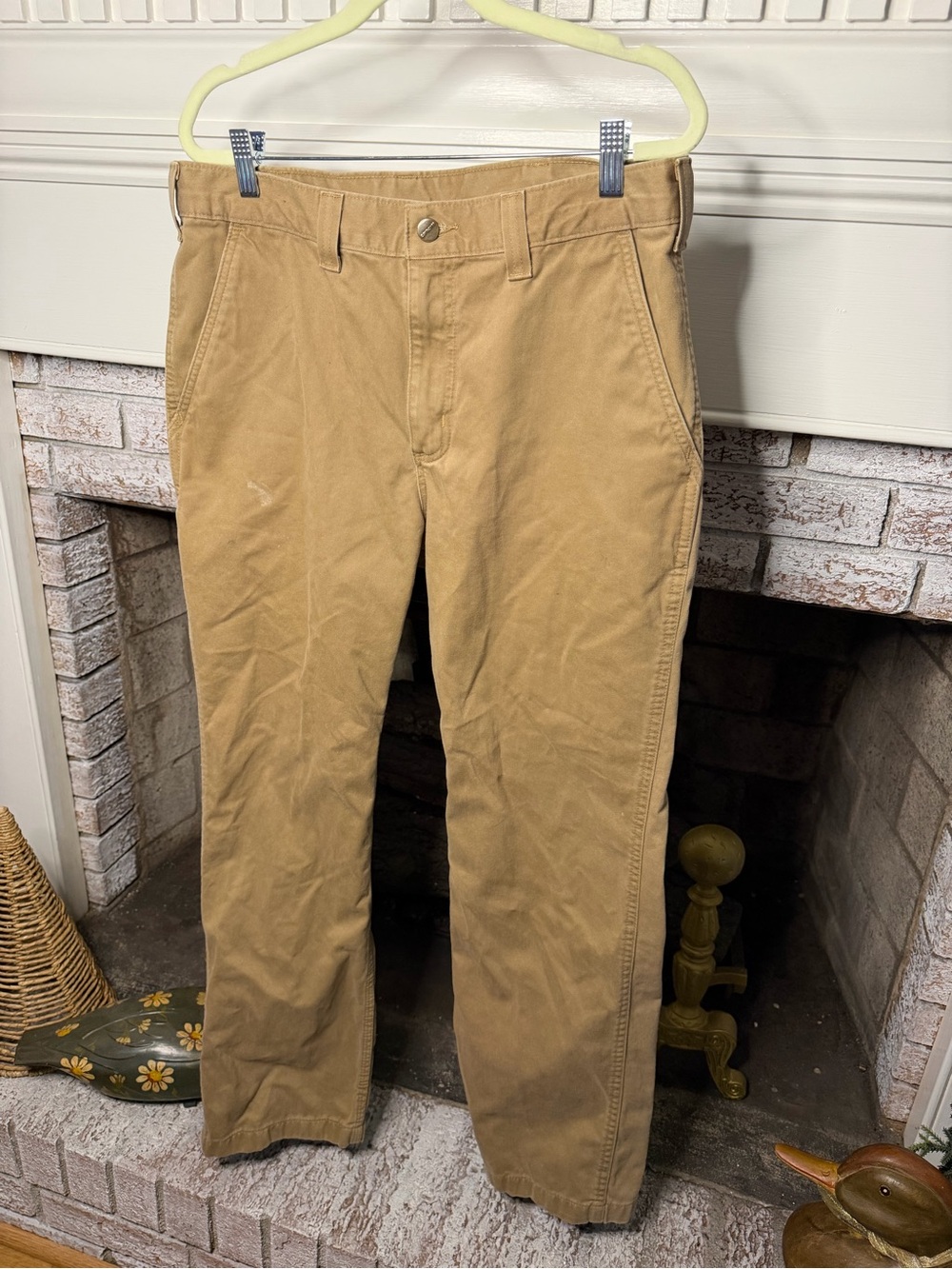 Carhartt 34x30 Relaxed Fit Tan Work Pants Distressed
